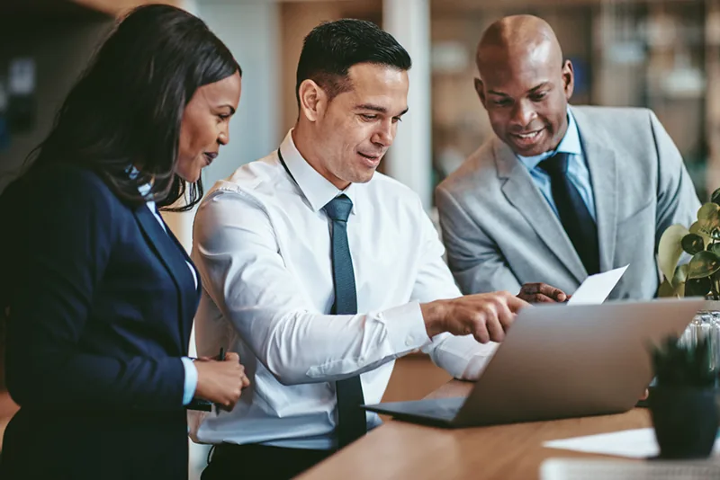 A leadership team in a working session